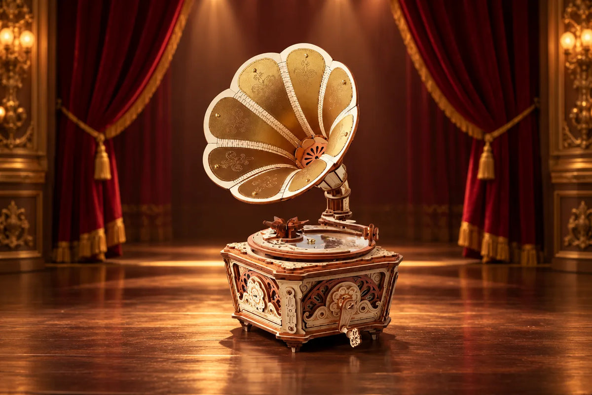 Maquette en bois - Le gramophone boite à musique