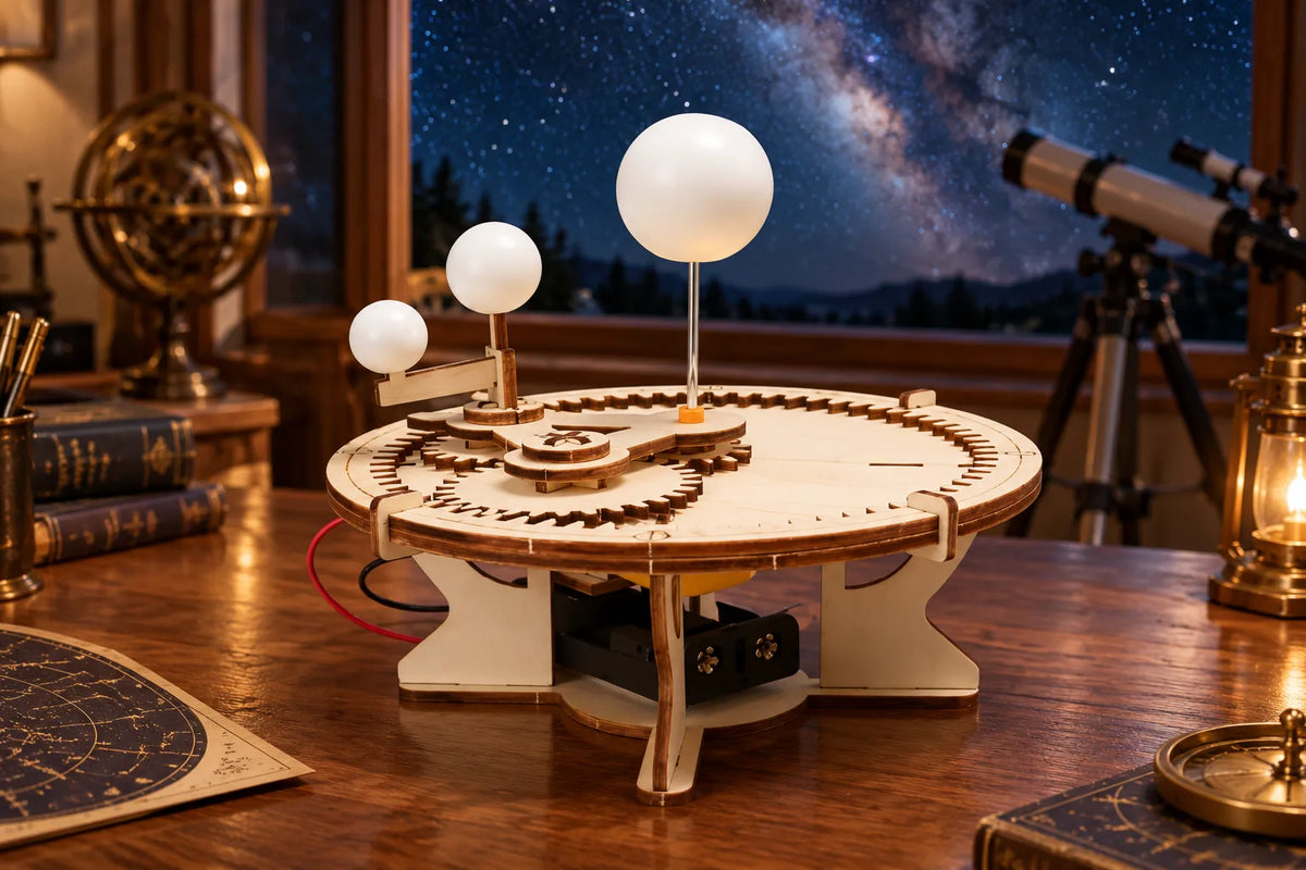 Maquette en bois - Le modèle Soleil, Terre et Lune