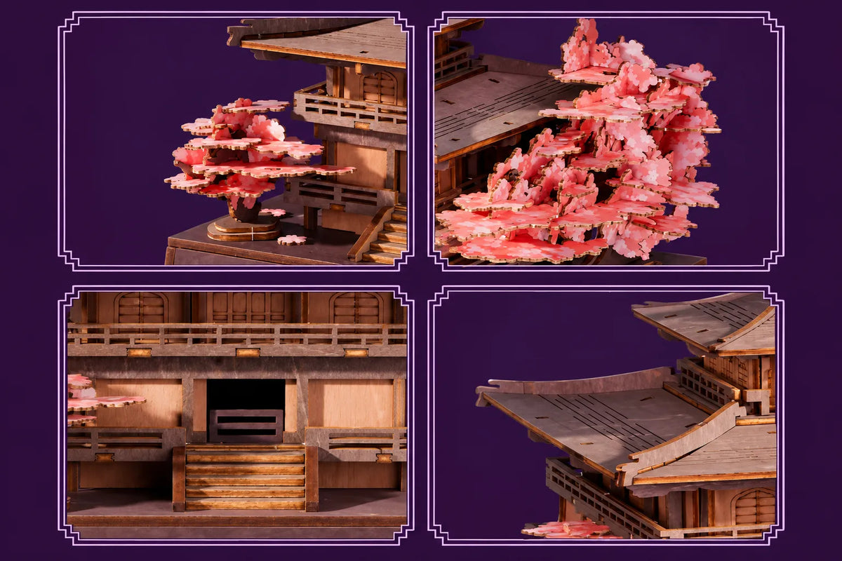 Maquette en bois - Le pavillon japonais aux cerisiers