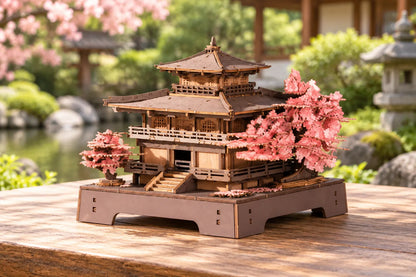 Maquette en bois - Le pavillon japonais aux cerisiers