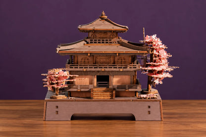 Maquette en bois - Le pavillon japonais aux cerisiers