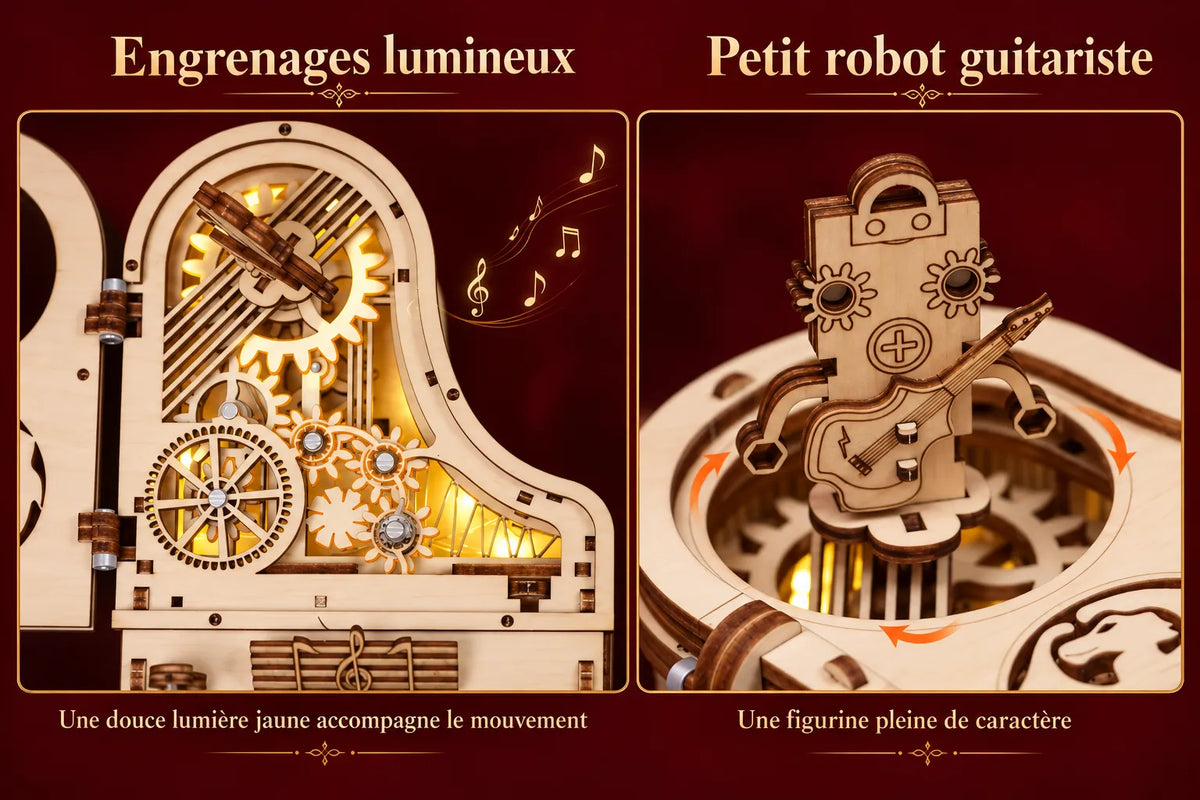 Maquette en bois - Le piano à engrenages