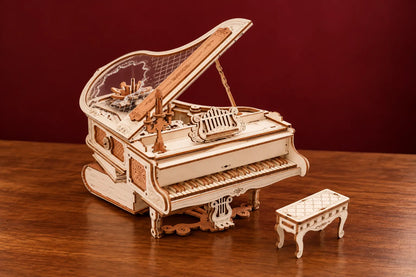 Maquette en bois - Le piano à queue blanc