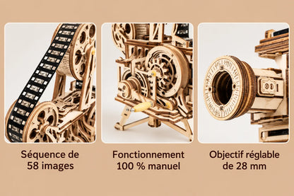Maquette en bois - Le projecteur de cinéma à manivelle