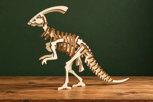 Maquette en bois - Le squelette de parasaurolophus