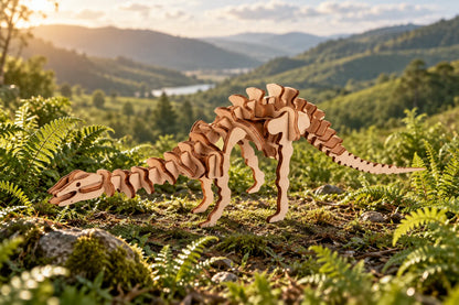 Maquette en bois - Le squelette de stégosaure