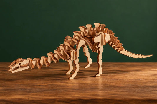 Maquette en bois - Le squelette de stégosaure