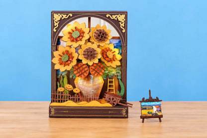 Maquette en bois - Le tableau aux tournesols dorés
