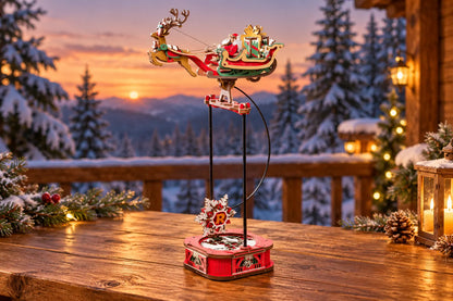 Maquette en bois - Le traîneau de Noël à balancier