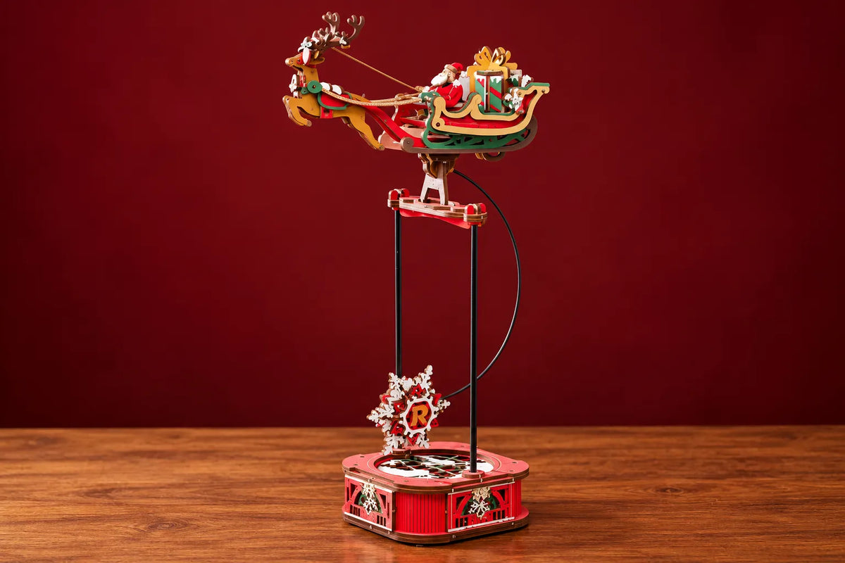 Maquette en bois - Le traîneau de Noël à balancier