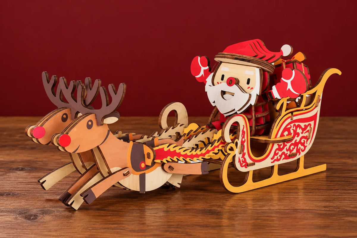 Maquette en bois - Le traîneau du Père Noël
