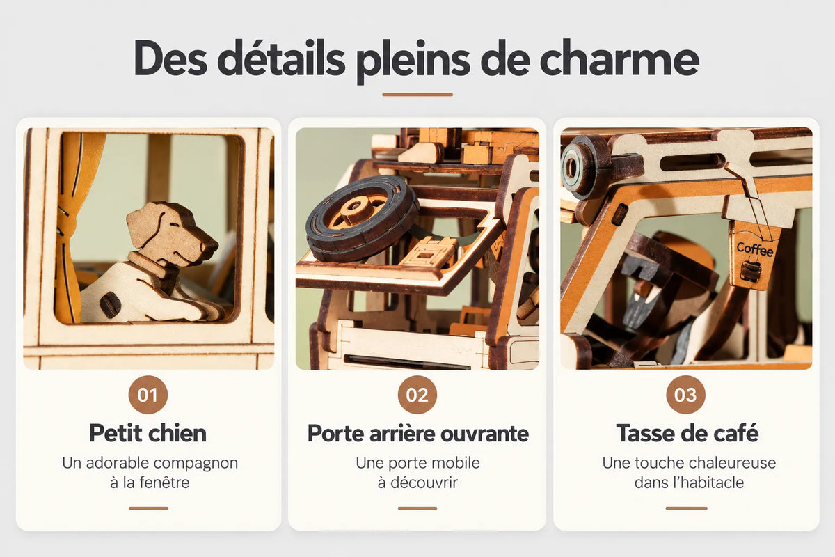 Maquette en bois - Le véhicule d’aventure à balancier