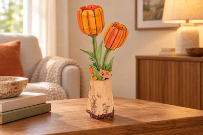 Maquette en bois - Les deux tulipes