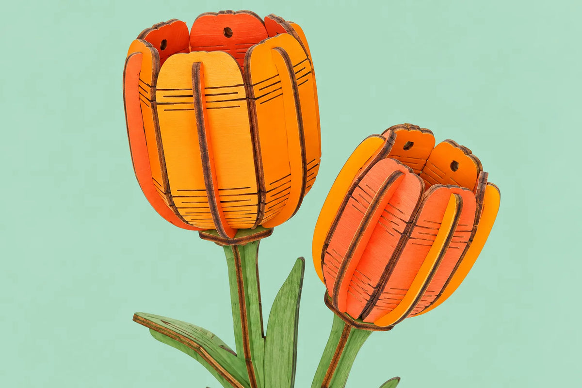 Maquette en bois - Les deux tulipes