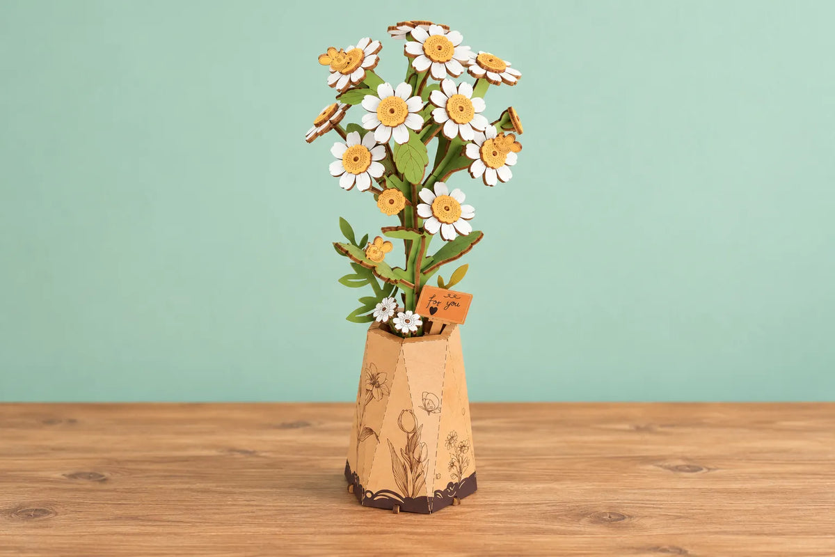 Maquette en bois - Les marguerites