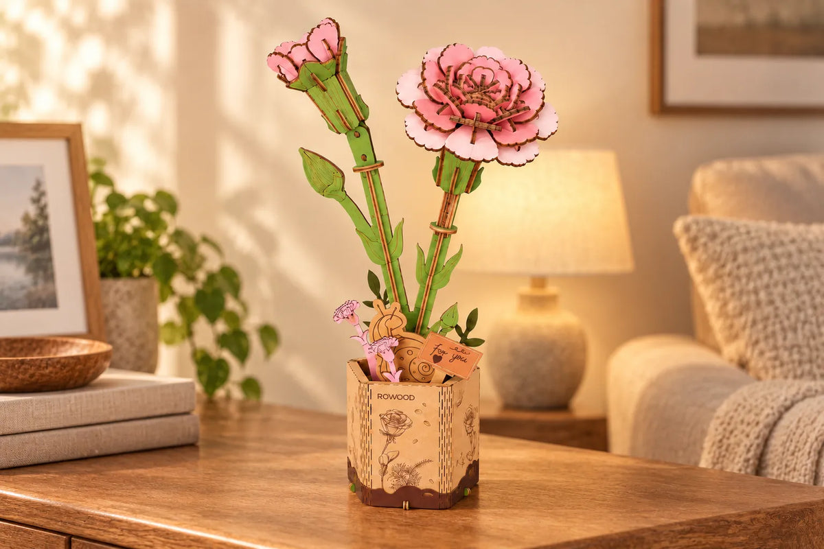 Maquette en bois - Les deux pivoines