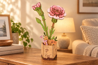 Maquette en bois - Les deux pivoines