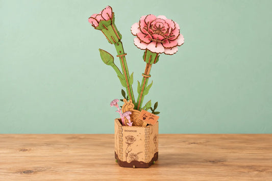Maquette en bois - Les deux pivoines