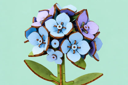 Maquette en bois - L'hortensia bleu