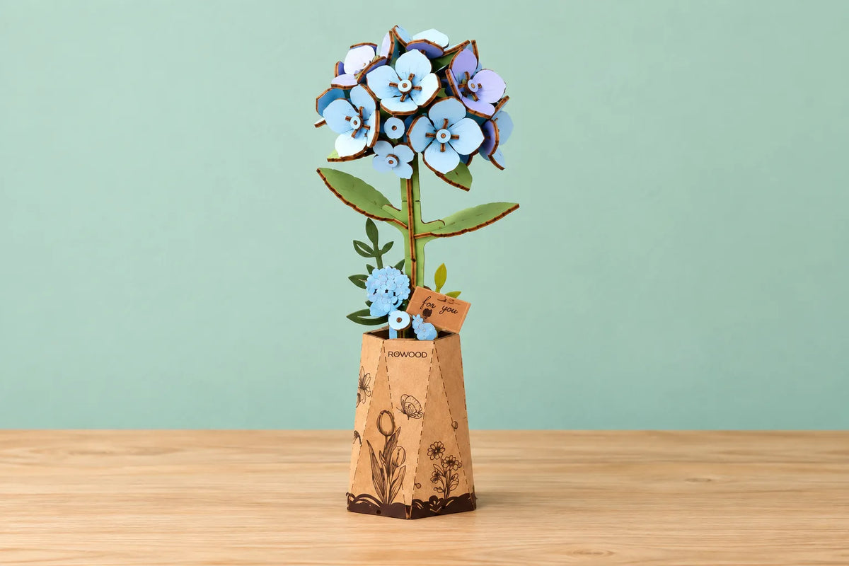 Maquette en bois - L'hortensia bleu