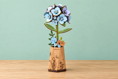 Maquette en bois - L'hortensia bleu