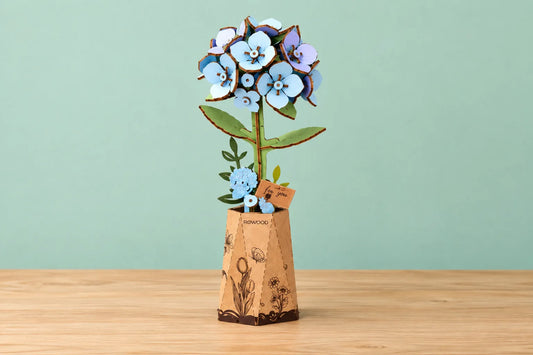 Maquette en bois - L'hortensia bleu