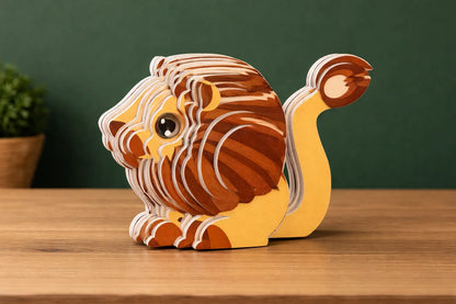 Maquette en bois - Lion coloré