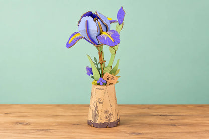Maquette en bois - L'iris bleu-violet