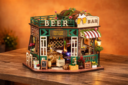 Maquette en bois - Maison à thème, bar à bière