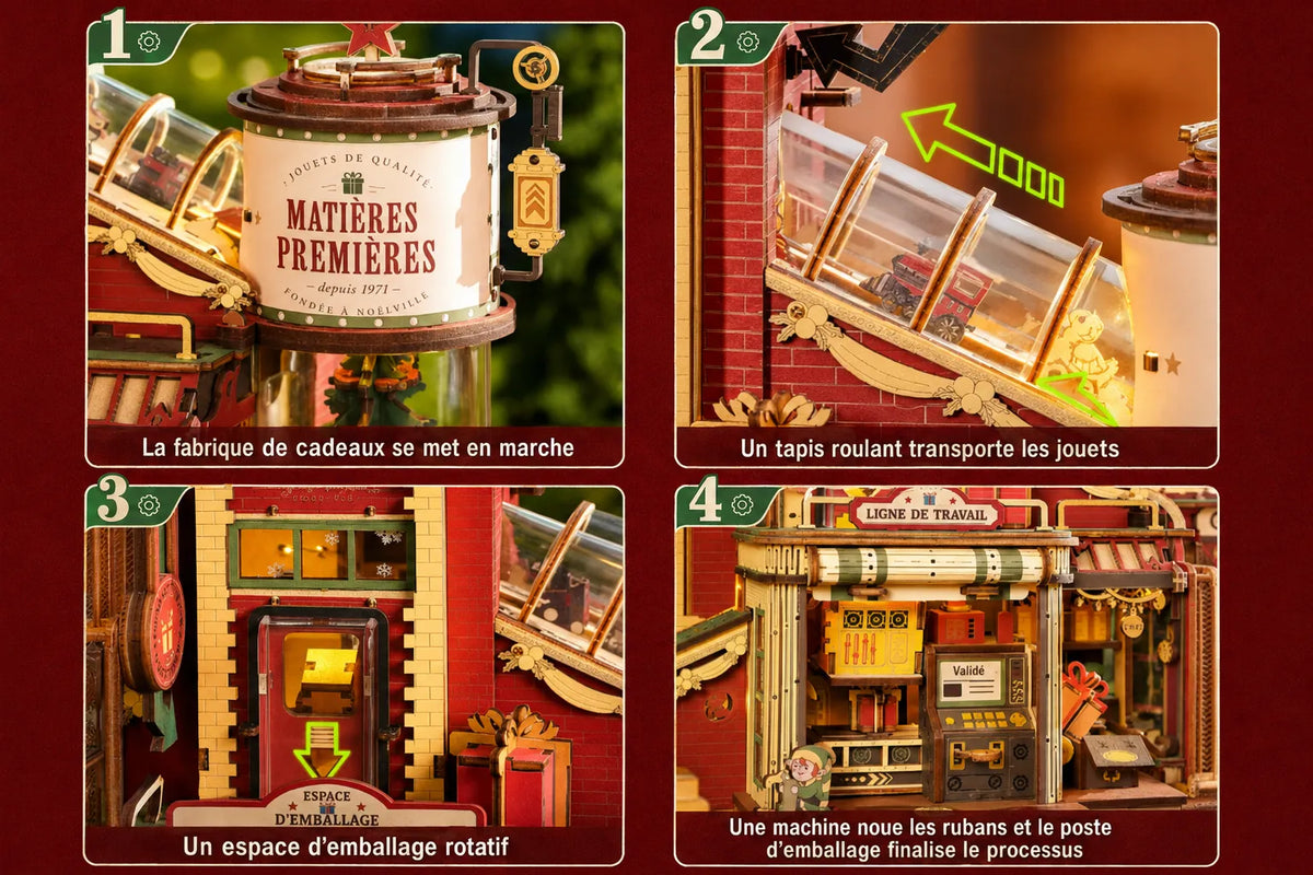 Maquette en bois - Maison à thème, boutique de cadeau de Noël