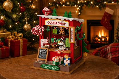 Maquette en bois - Maison à thème, boutique de chocolat de Noël