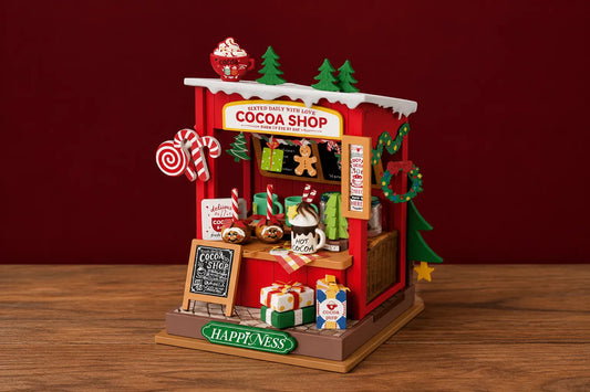 Maquette en bois - Maison à thème, boutique de chocolat de Noël