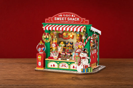 Maquette en bois - Maison à thème, boutique sucrerie de Noël