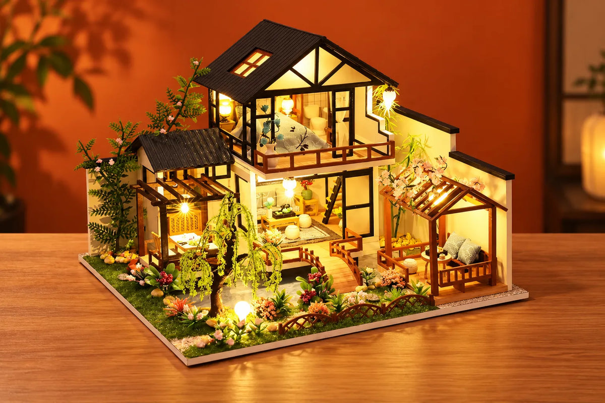 Maquette en bois - Maison à thème, la maison au jardin paisible