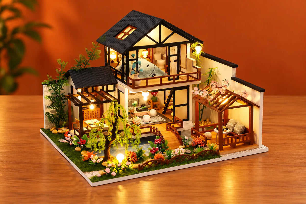 Maquette en bois - Maison à thème, la maison au jardin paisible