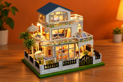 Maquette en bois - Maison à thème, la villa avec piscine