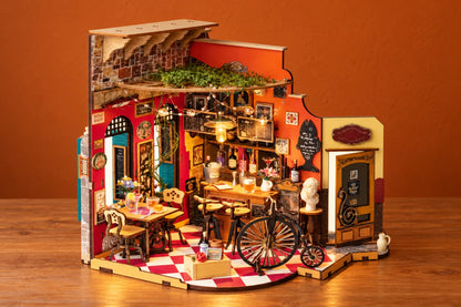 Maquette en bois - Maison à thème, le bar rétro