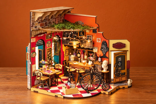 Maquette en bois - Maison à thème, le bar rétro