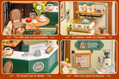 Maquette en bois - Maison à thème, le café romantique