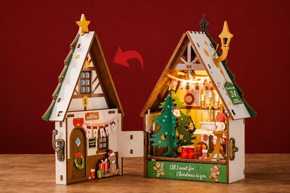 Maquette en bois - Maison à thème, petite maison de Noël