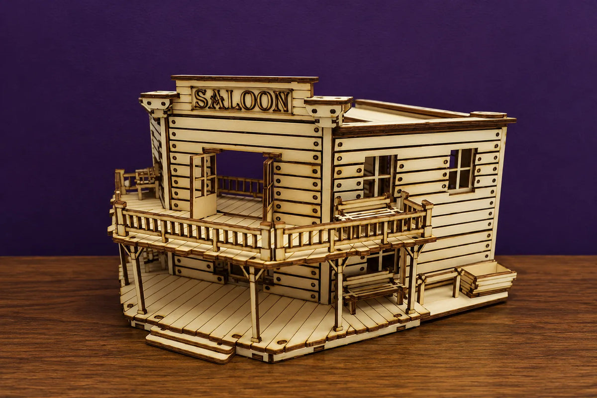 Maquette en bois - Maison à thème, saloon