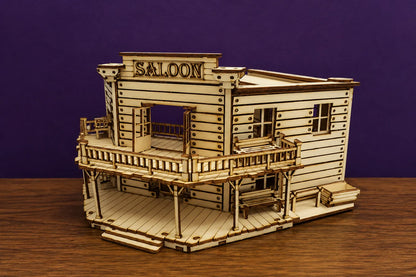 Maquette en bois - Maison à thème, saloon