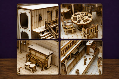 Maquette en bois - Maison à thème, saloon