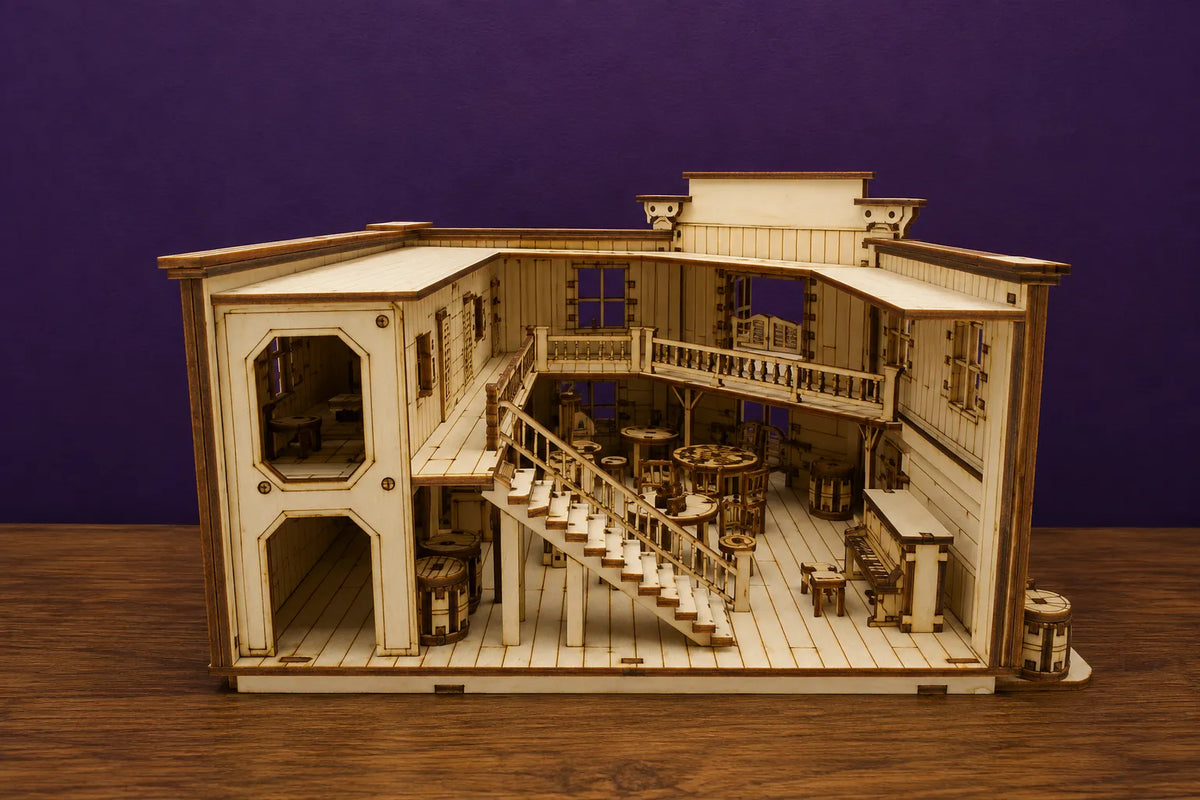 Maquette en bois - Maison à thème, saloon