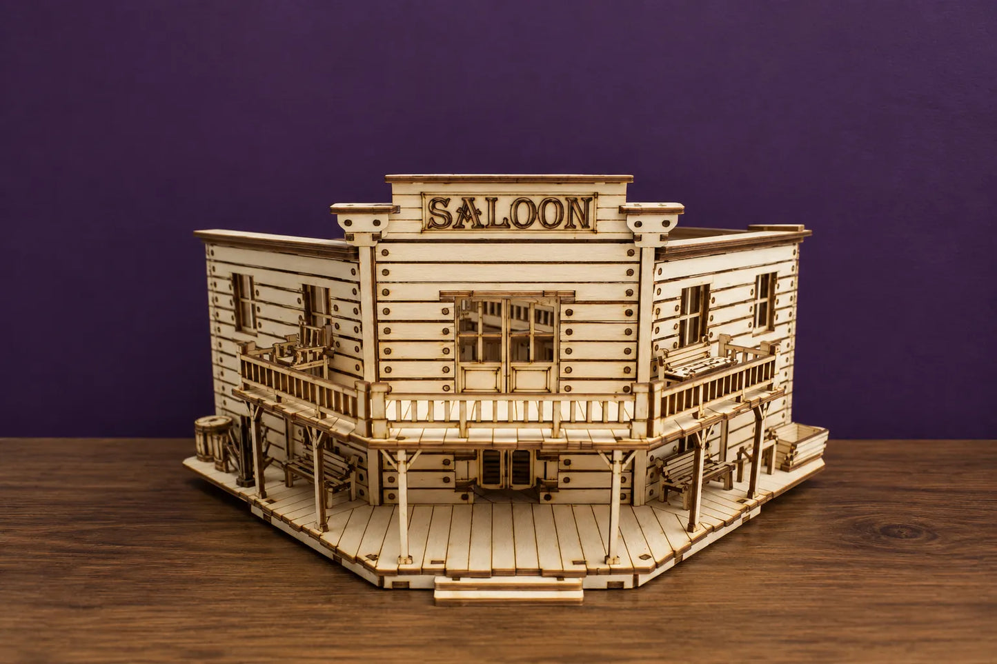 Maquette en bois - Maison à thème, saloon