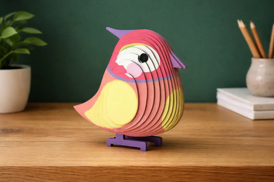 Maquette en bois - Oiseau rouge
