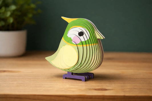 Maquette en bois - Oiseau vert
