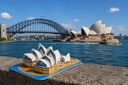 Maquette en bois - Opéra de Sydney coloré