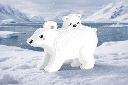 Maquette en bois - Ours polaire coloré