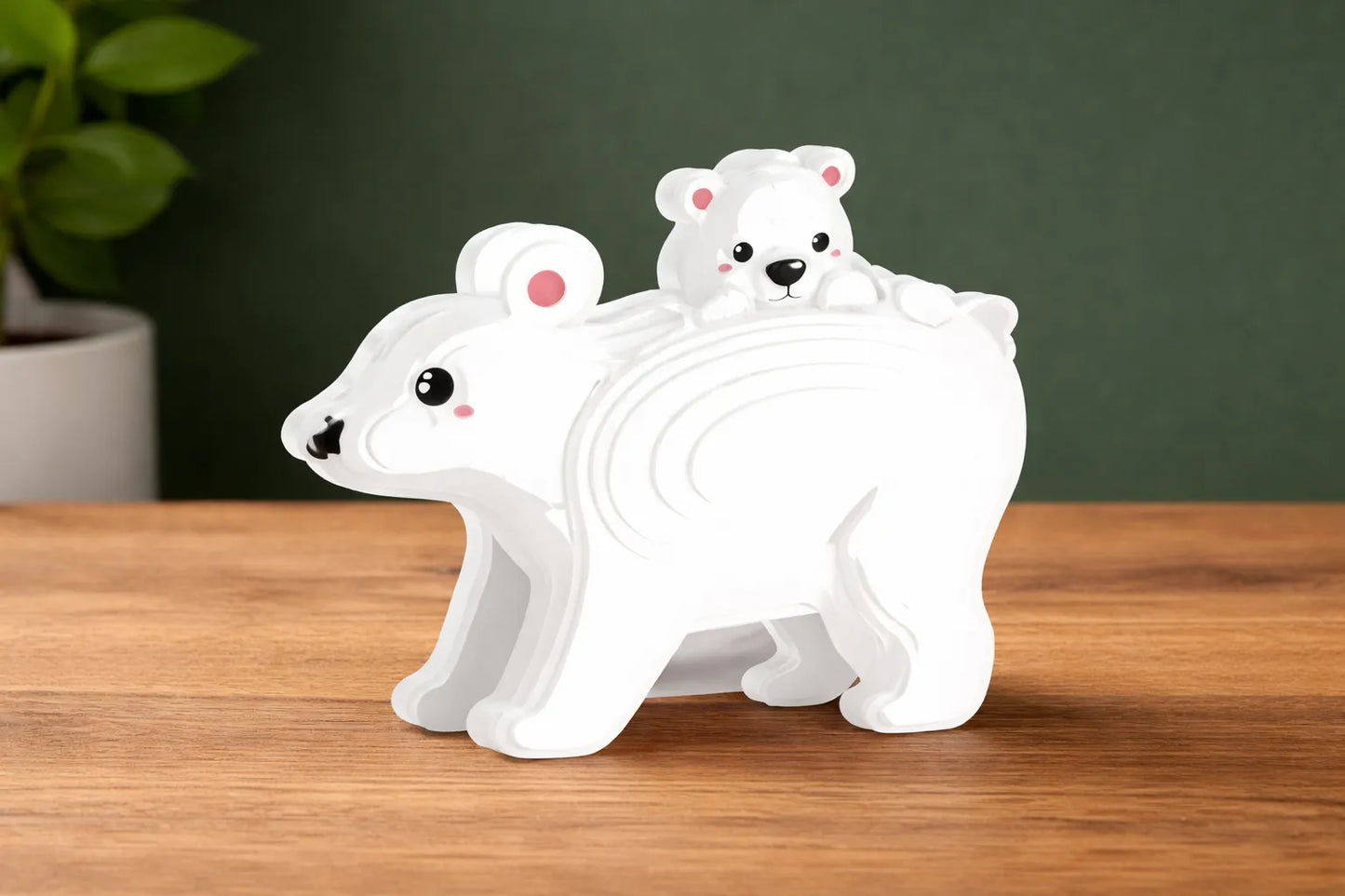 Maquette en bois - Ours polaire coloré